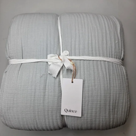 NWT QUINCE Organic Airy Gauze Duvet Cover King/Cal King Mist 1215